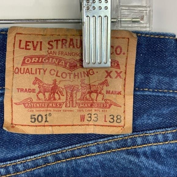 Levi’s Dark Wash 501 Straight Leg Men’s Jeans - Picture 12 of 13